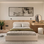 Tilly - Lit Double Avec Coffre En Tissu Gris/Beige