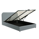 Lit double Tilly avec coffre 140x190 cm en tissu gris
