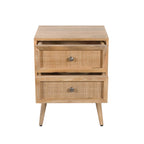 Cody - 2 Drawer Bedside Table In Cane And Mango Wood