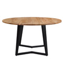Table ronde Moorea  6 personnes en bois et métal 140 cm
