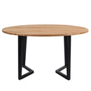 Table ronde Moorea  6 personnes en bois et métal 140 cm