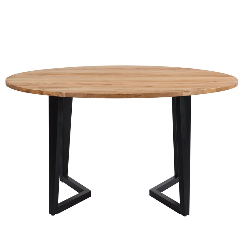 Table ronde Moorea  6 personnes en bois et métal 140 cm