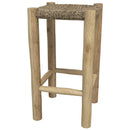 Tabouret de bar mi-hauteur Jovan en teck 65 cm