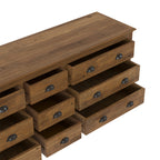Tobias - Aparador con 9 cajones de madera de cedro reciclada