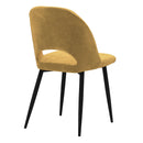 Chaise Pénélope en velours jaune (lot de 2)