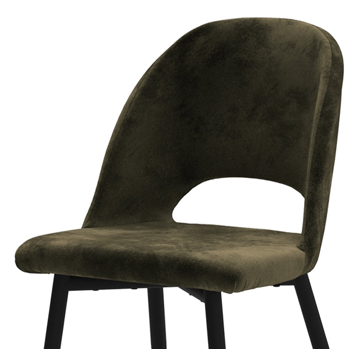 Chaise Pénélope en velours vert (lot de 2)