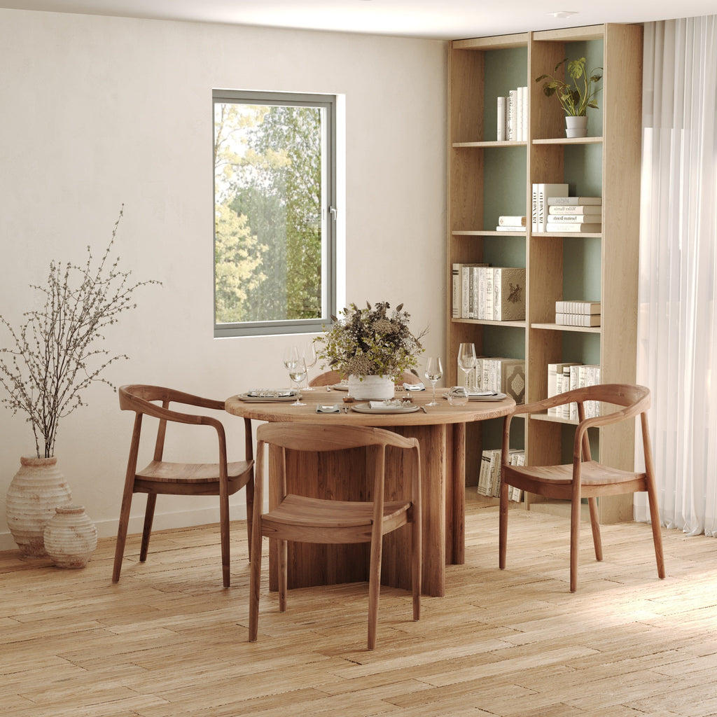 Lombok - Silla de madera de teca biselada