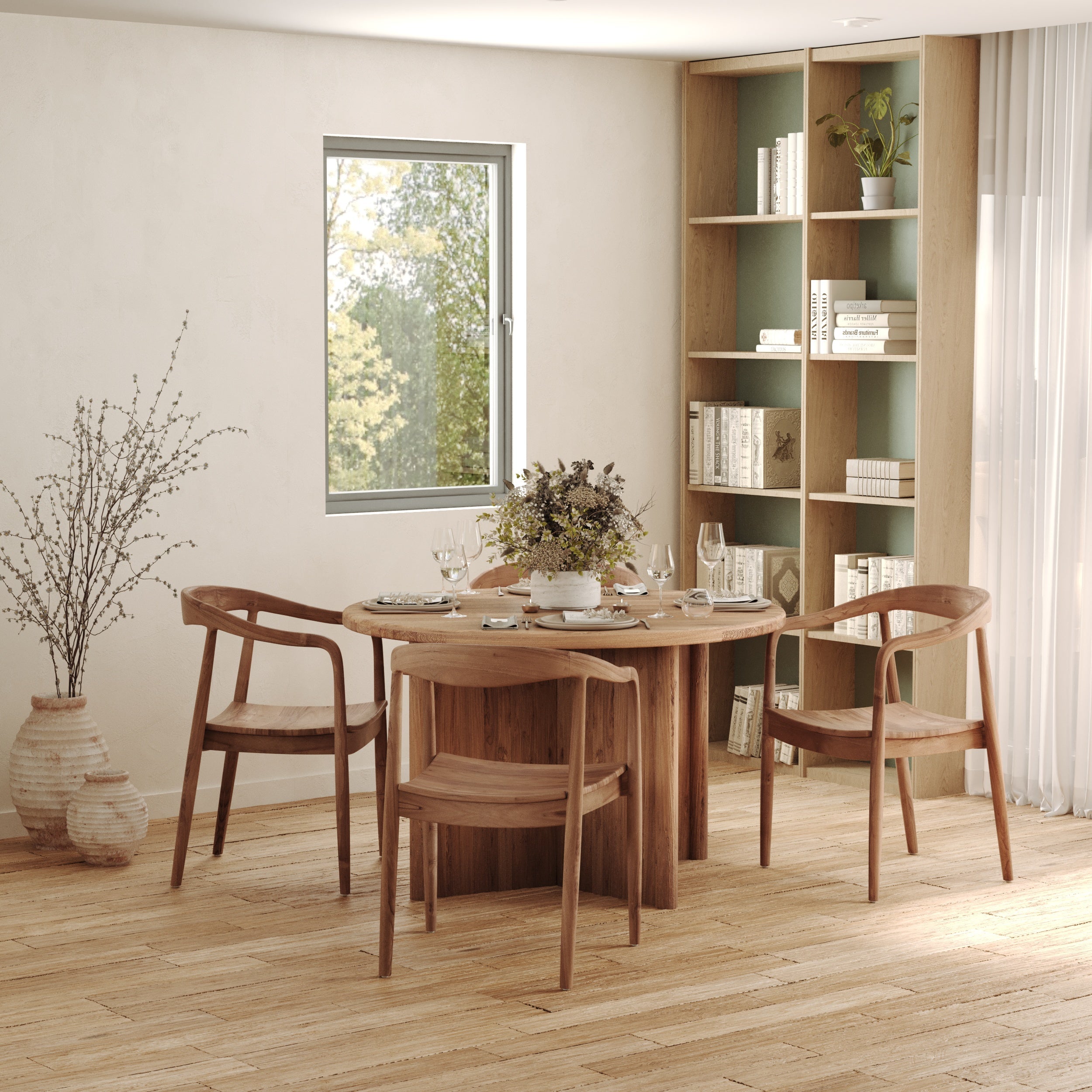 Lombok - Silla de madera de teca biselada
