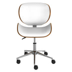 Baudoin - Silla de Oficina Giratoria de Piel Sintética Blanca
