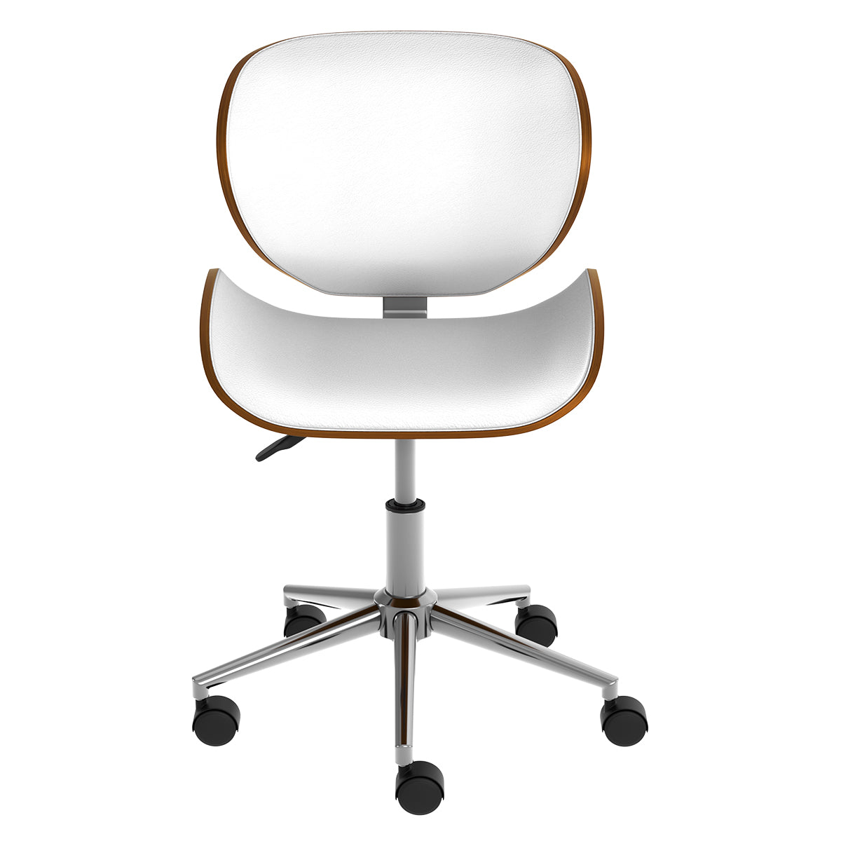 Baudoin - Silla de Oficina Giratoria de Piel Sintética Blanca