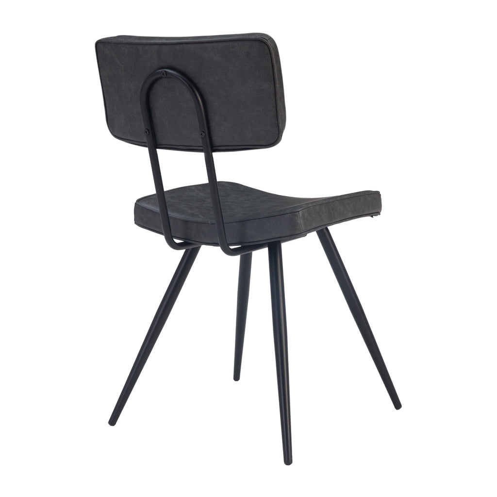 Texas - Lot De 2 Chaises En Cuir Synthétique Gris / Noir