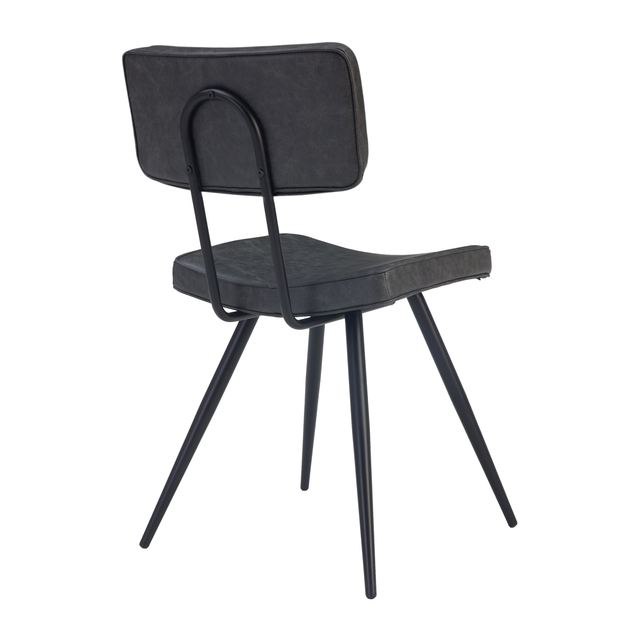 Texas - Lot De 2 Chaises En Cuir Synthétique Gris / Noir