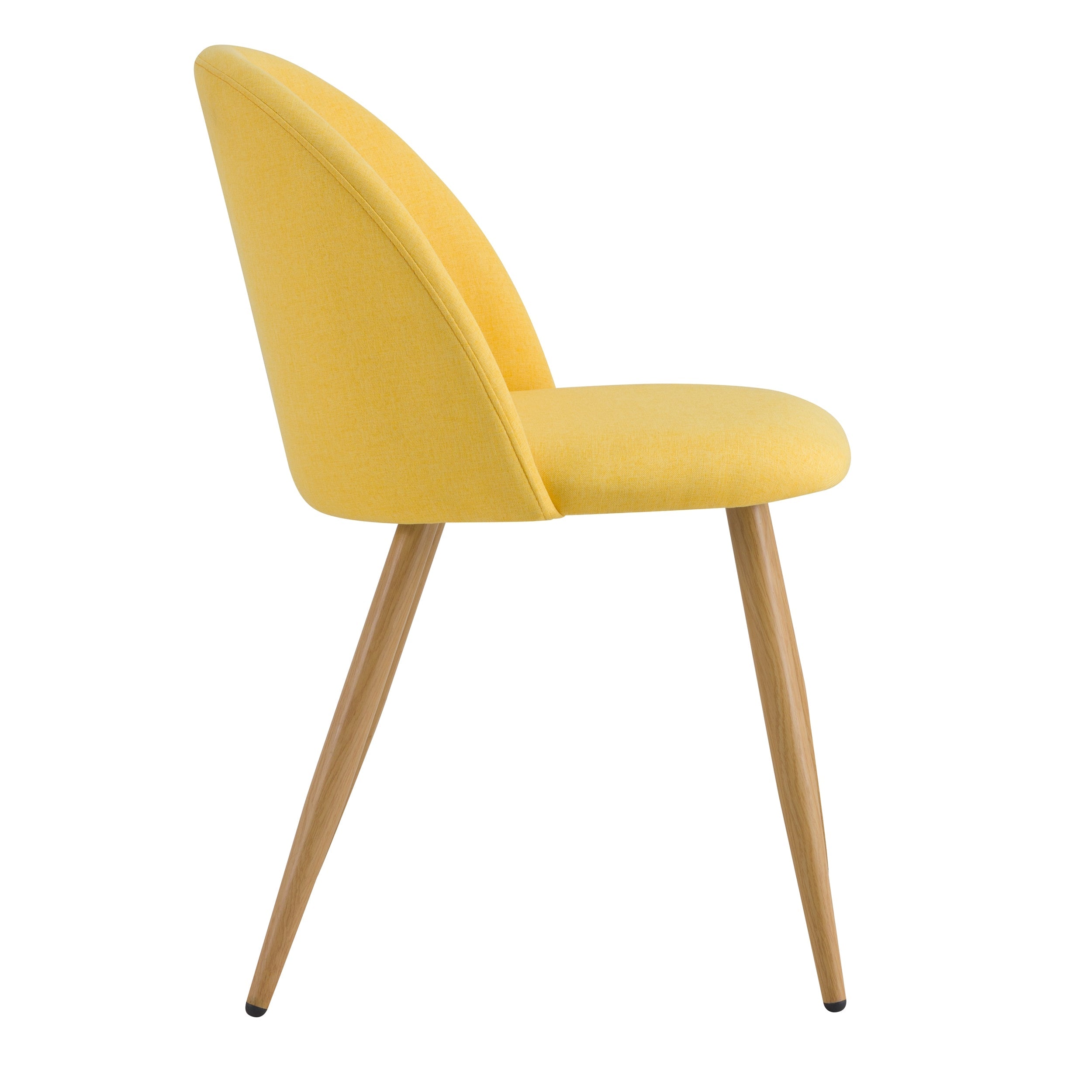 Cozy - Set of 2 Chairs in Yellow Fabric and Metal Legs