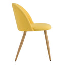 Chaise Cozy en tissu jaune (lot de 2)