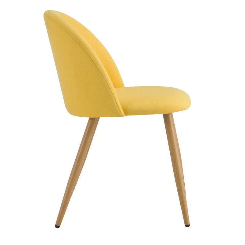Chaise Cozy en tissu jaune (lot de 2)
