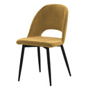 Chaise Pénélope en velours jaune (lot de 2)