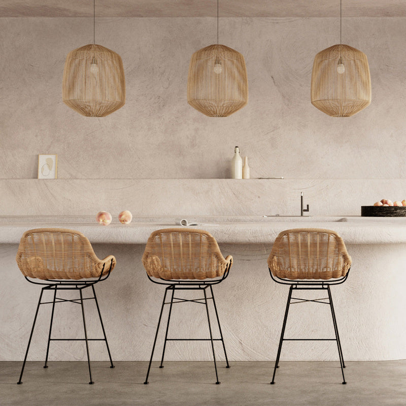 Set of 2 Carmela Bar Stools - Light Brown