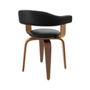 Chaise noire Harold avec accoudoirs