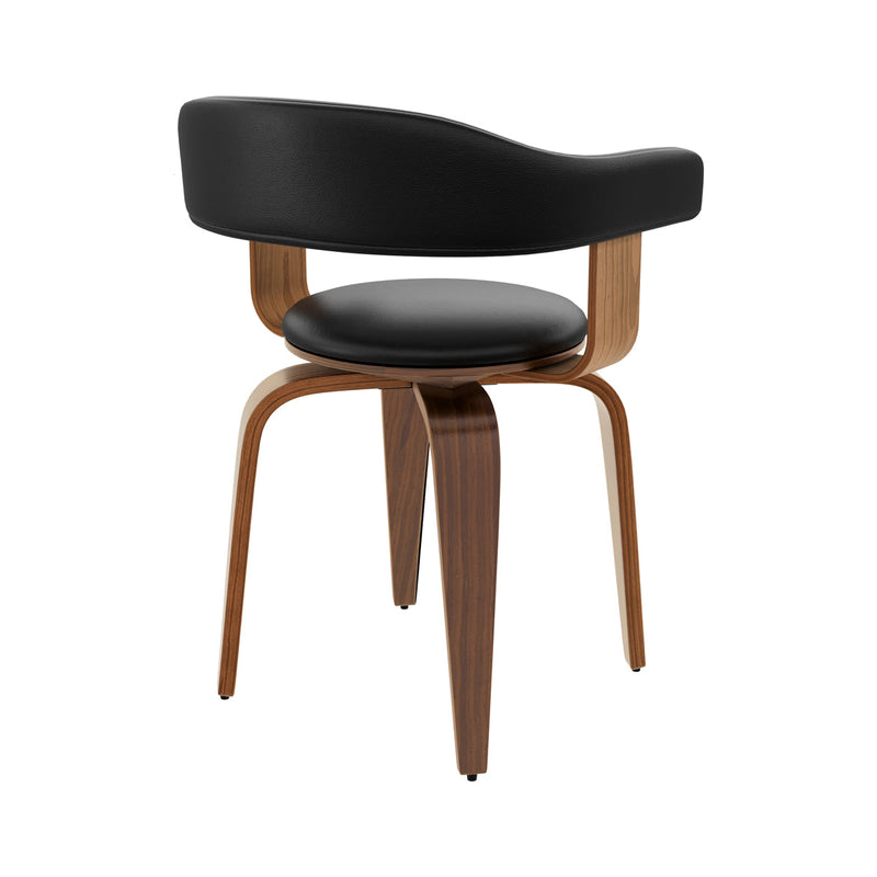 Chaise noire Harold avec accoudoirs