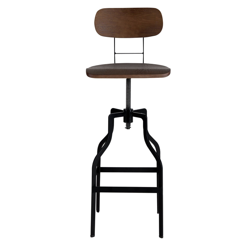 acheter chaise de bar avec dossier bois fonce