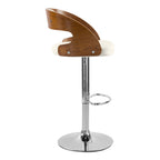 Louis - Silla alta ajustable de piel sintética blanca
