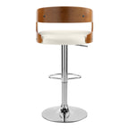 Louis - Silla alta ajustable de piel sintética blanca