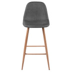 Fredrik - Set of 2 Bar Chairs in Gray Fabric
