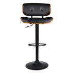 Melchior - Adjustable Black Synthetic Leather Bar Chair