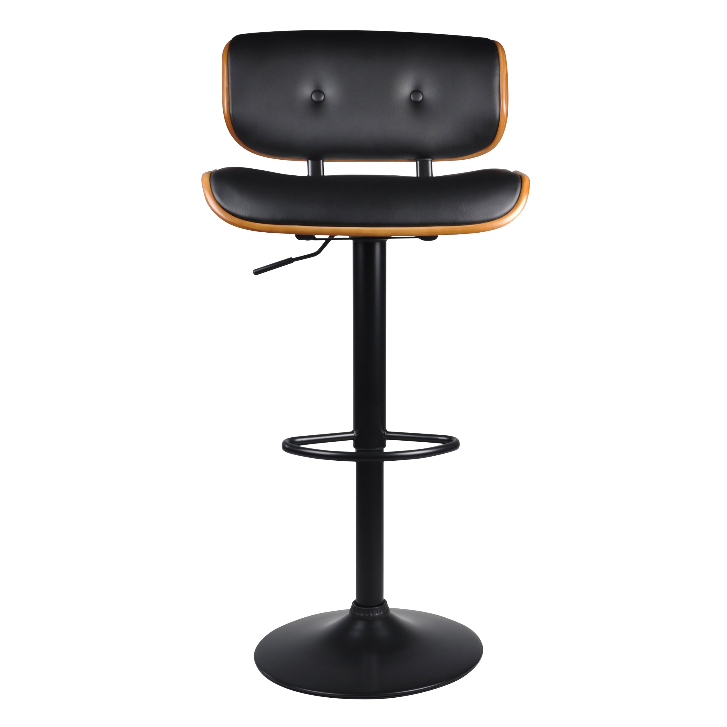 Melchior - Adjustable Black Synthetic Leather Bar Chair