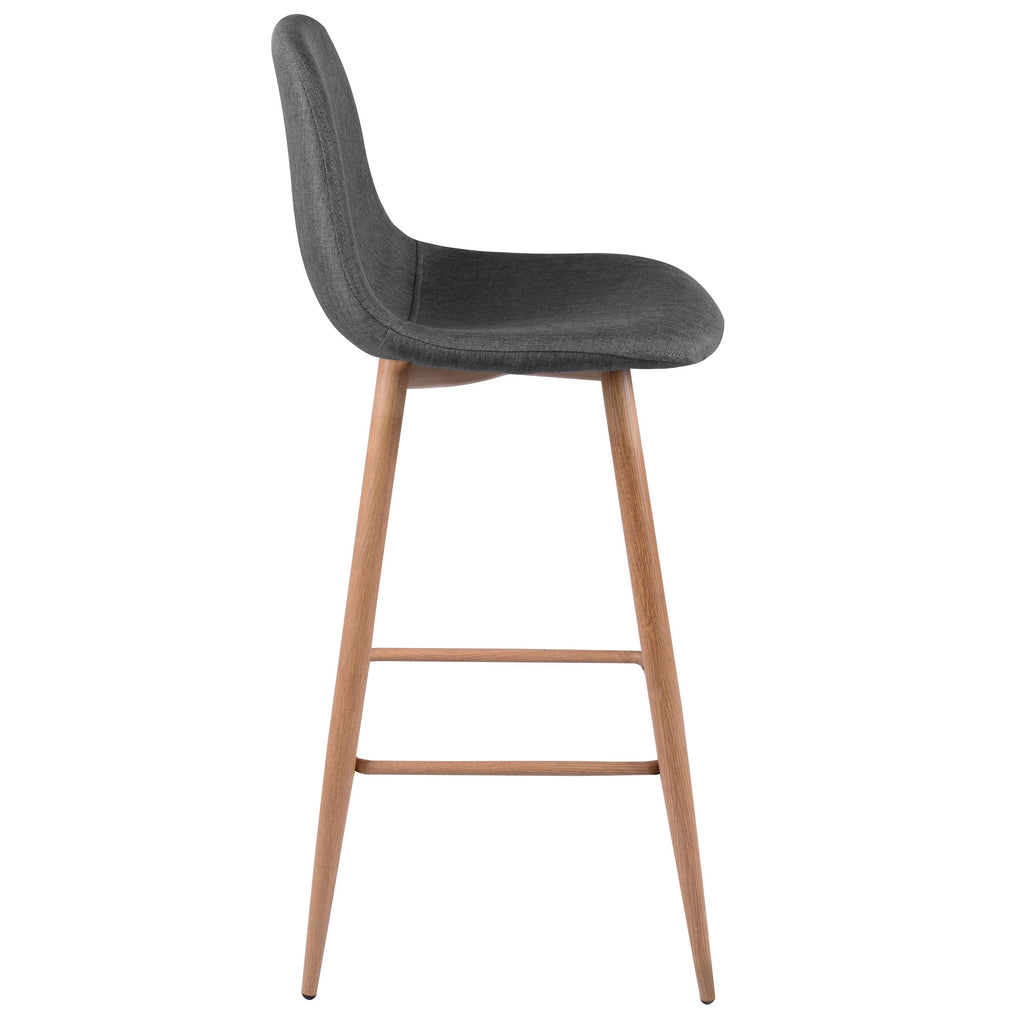 Fredrik - Set of 2 Bar Chairs in Gray Fabric