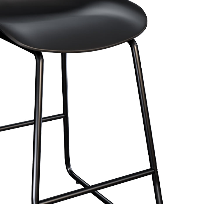 Chaise de bar mi-hauteur Yoshi noire 65.5 cm (lot de 2)
