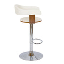 Chaise de bar blanche Harold avec accoudoirs 62/84 cm