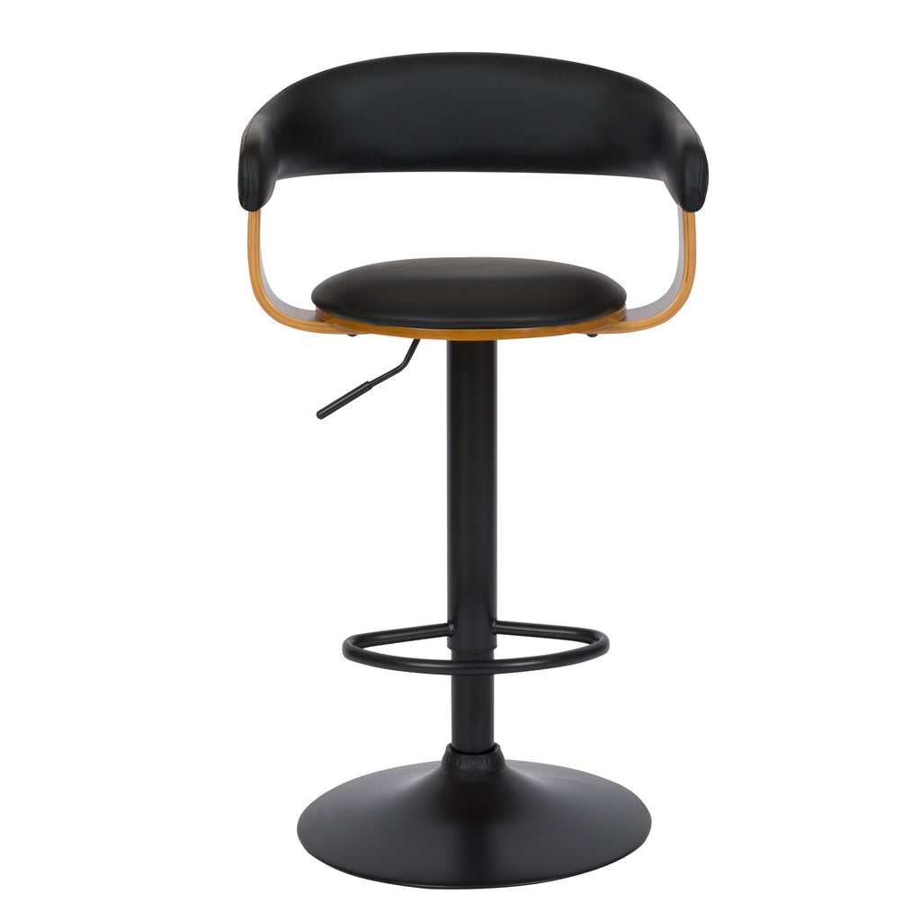 Harold - Chaise De Bar Réglable En Cuir Synthétique Noir