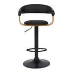 Harold - Chaise De Bar Réglable En Cuir Synthétique Noir