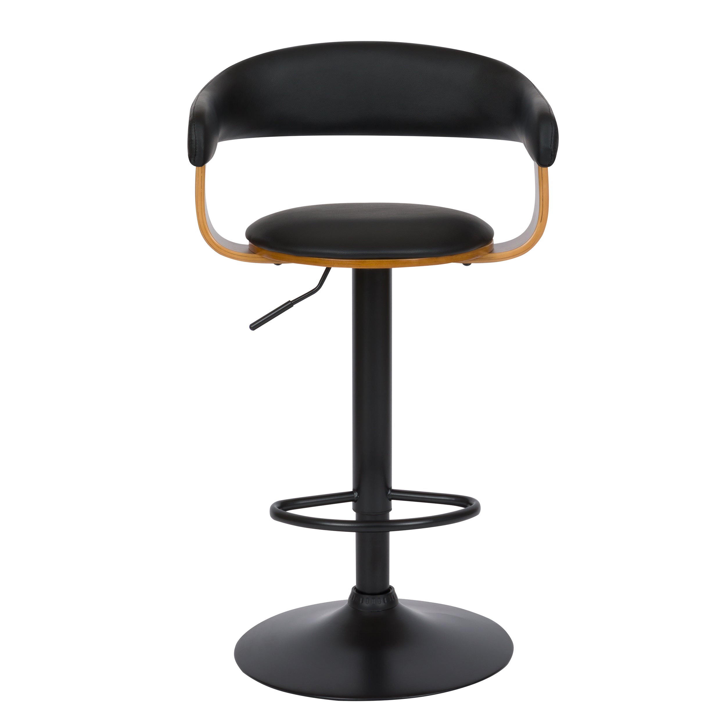 Harold - Chaise De Bar Réglable En Cuir Synthétique Noir