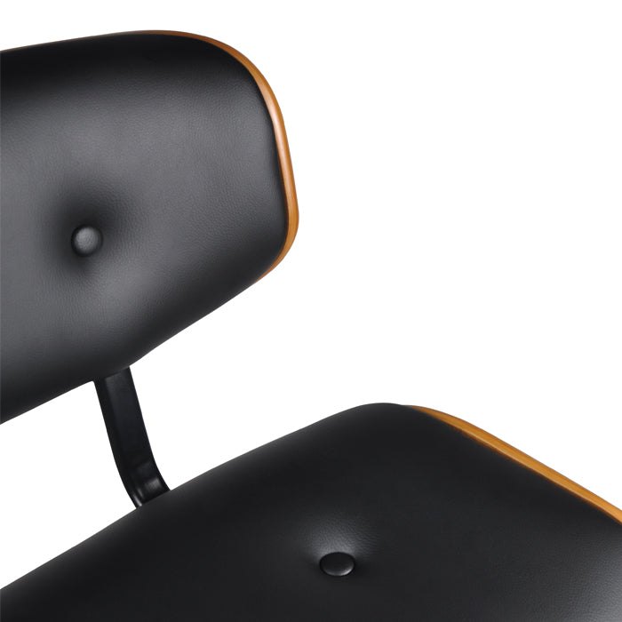 Melchior - Adjustable Black Synthetic Leather Bar Chair