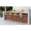 Chaise de bar de jardin Tiptur en résine tressée marron 76 cm (lot de 2)