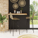 Chaise de bar de jardin Tiptur en résine tressée marron 76 cm (lot de 2)
