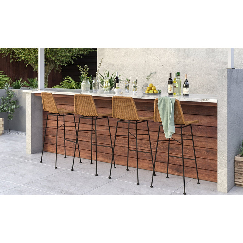 Set of 2 Mandya Bar Stools - Brown