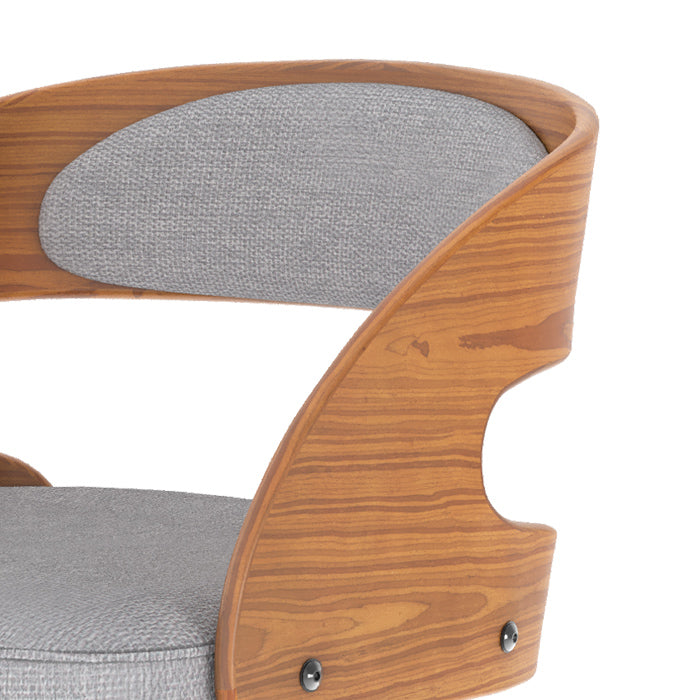 Louis - Silla de bar ajustable en tela gris claro
