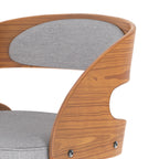 Louis - Silla de bar ajustable en tela gris claro