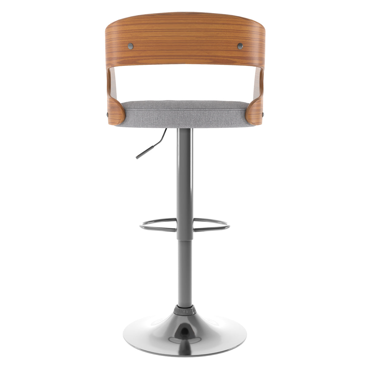 Louis - Silla de bar ajustable en tela gris claro