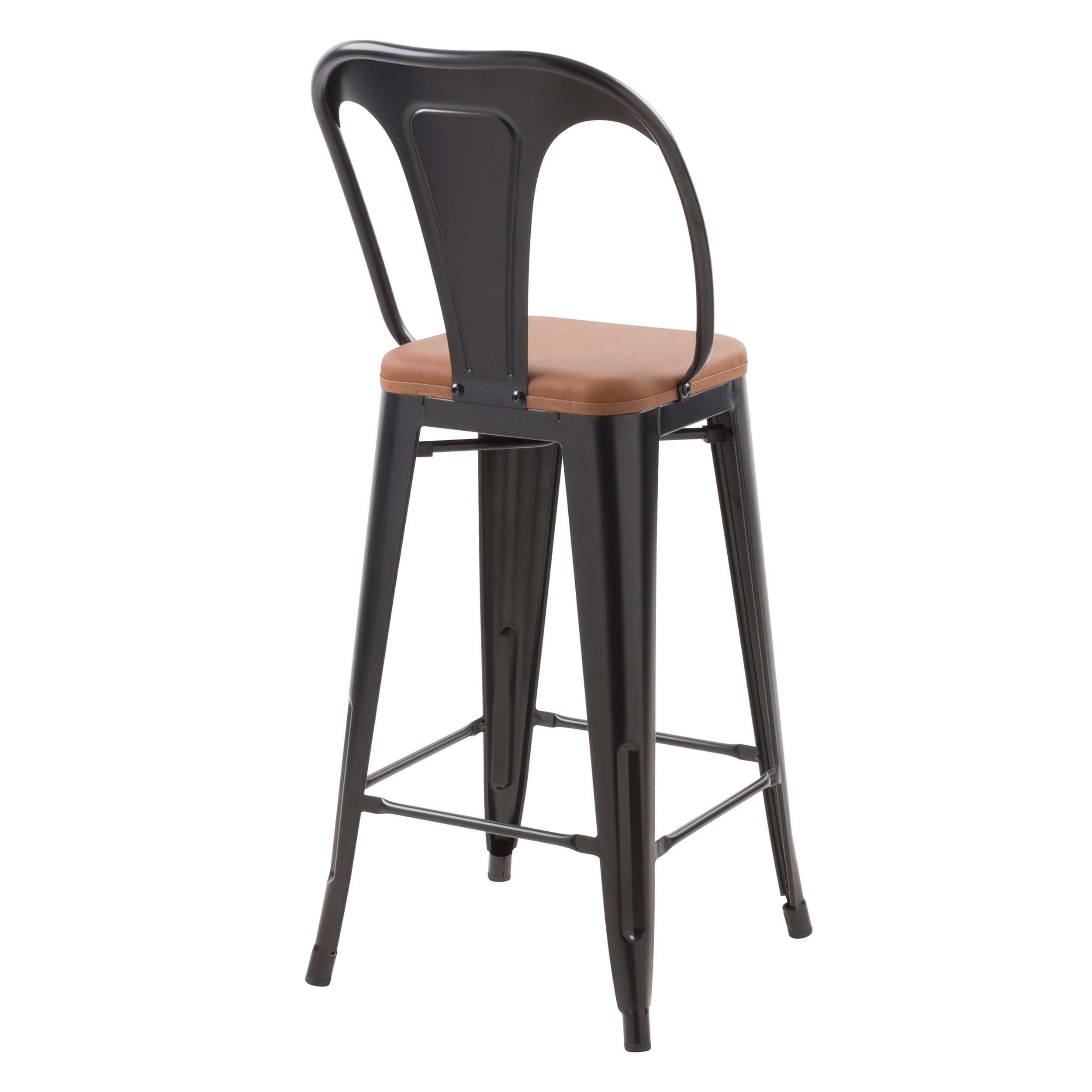 Charly - Set of 2 Black and Brown Central Island Chairs
