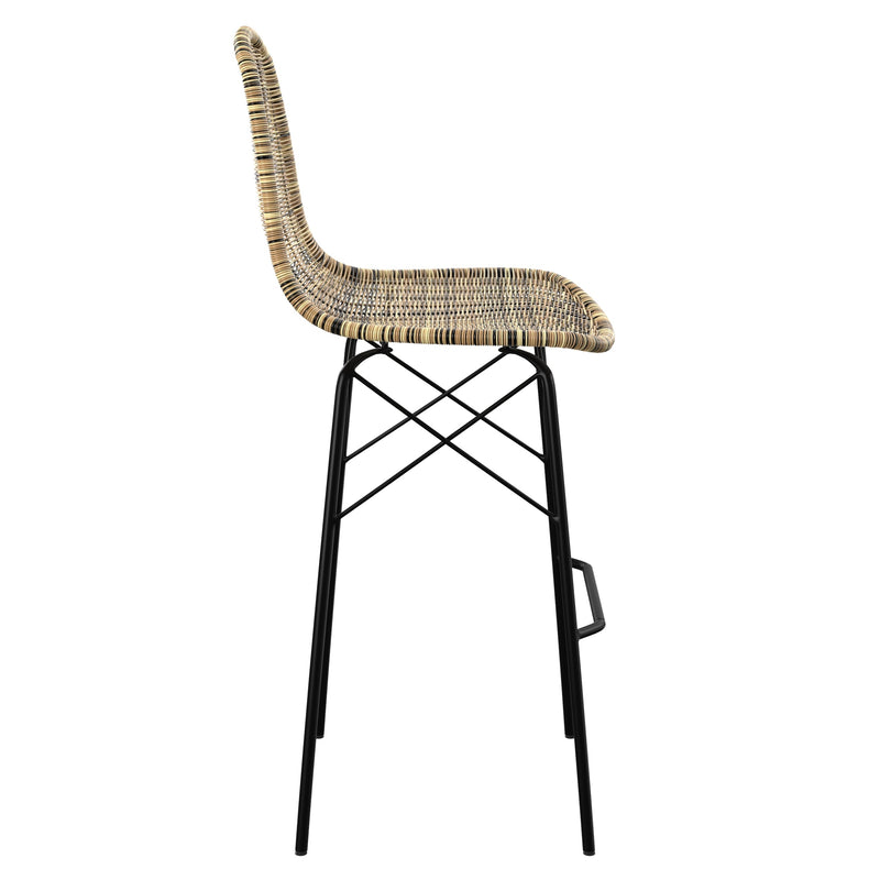 Chaise de bar de jardin Tiptur en résine tressée marron 76 cm (lot de 2)