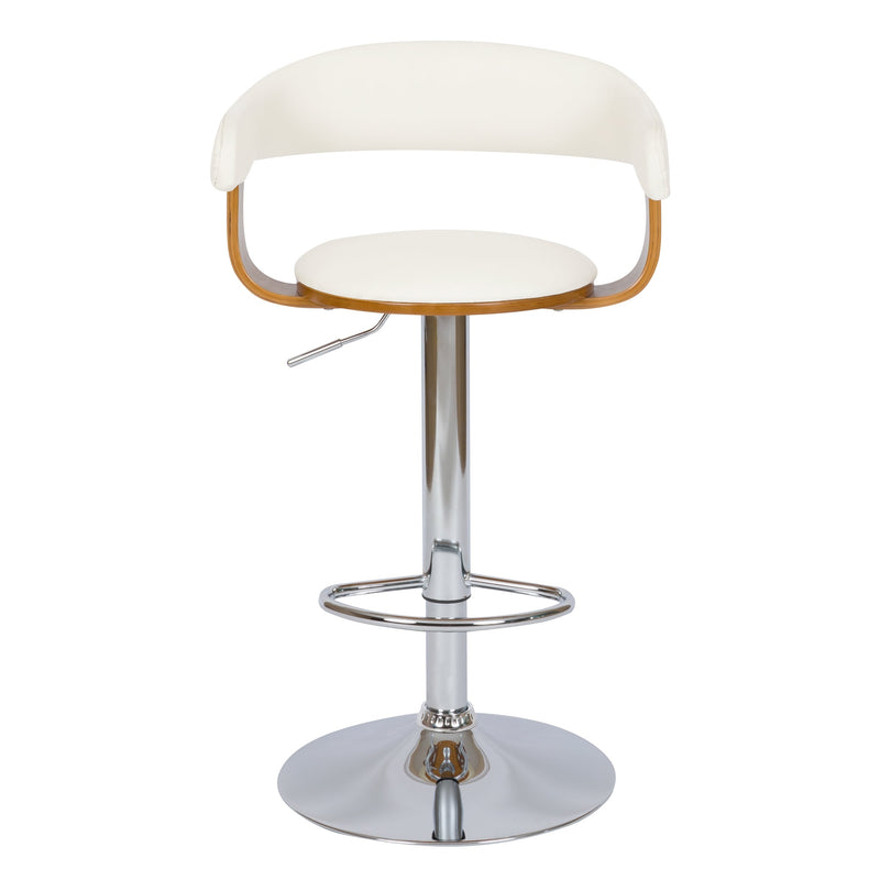 Chaise de bar blanche Harold avec accoudoirs 62/84 cm