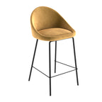 Misty - Lot De 2 Chaises Pour Îlot Central En Velours Jaune