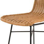 Mandya - Set of 2 Mid-Height Bar Chairs in Brown Resin Rattan