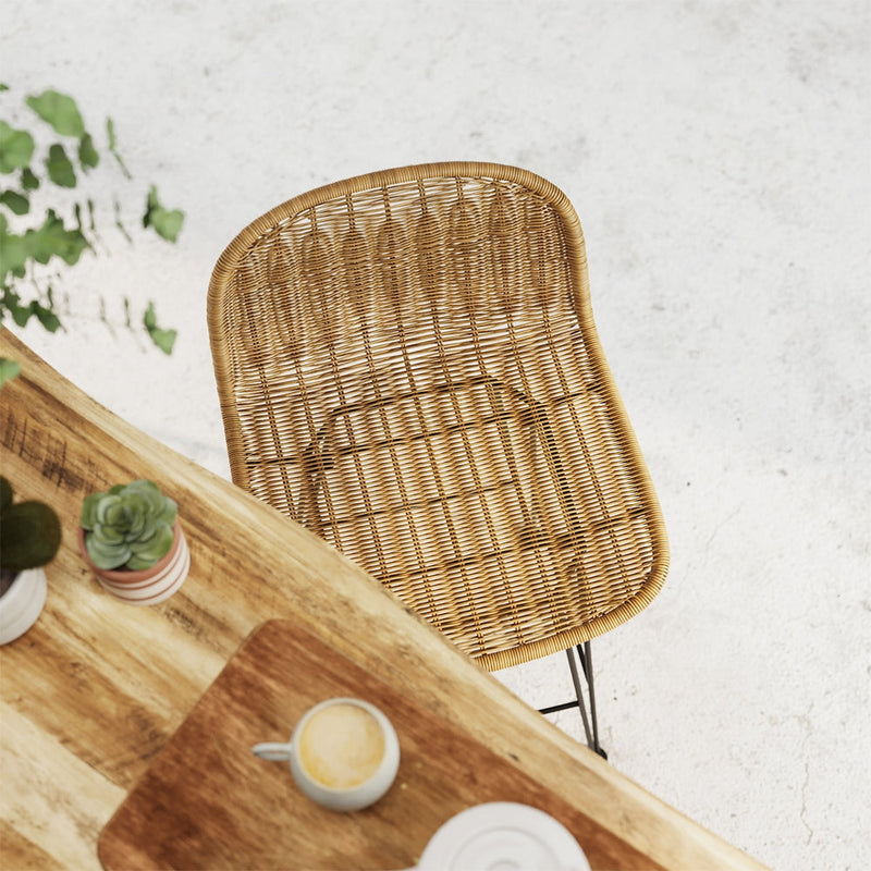Set of 2 Jigani Bar Stools - Natural Brown