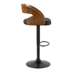 Louis - Silla alta ajustable de piel sintética negra
