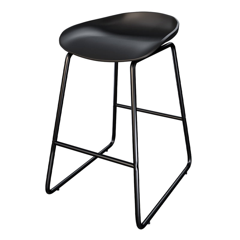 Chaise de bar mi-hauteur Yoshi noire 65.5 cm (lot de 2)